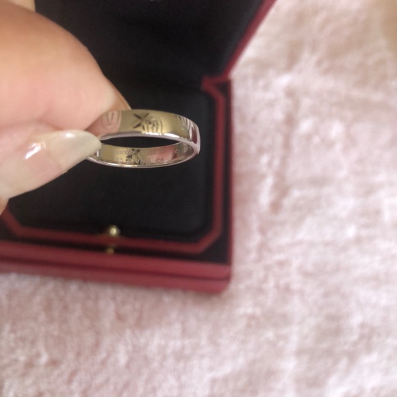 Listing ends Monday 10.9. Platinum Cartier Happy Birthday Ring! Pristine! - Picture 4 of 6